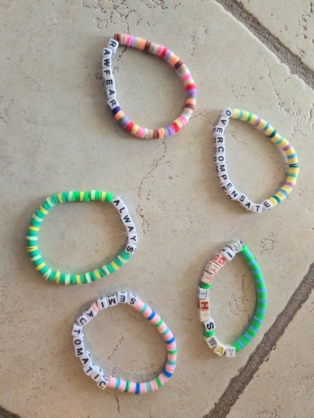 Set of 5 Twenty One Pilots Concert Bracelets - Handmade